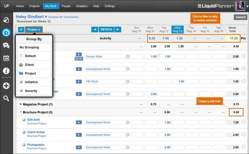 new timesheet grouping