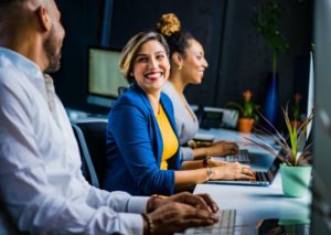 woman getting compliments on her personal strengths at work