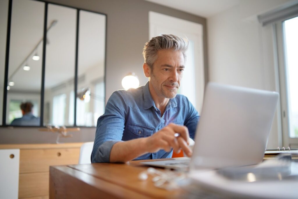 remote worker using a laptop computer