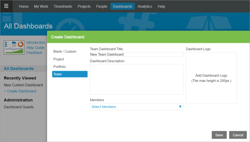 1 Set up Team Dashboard