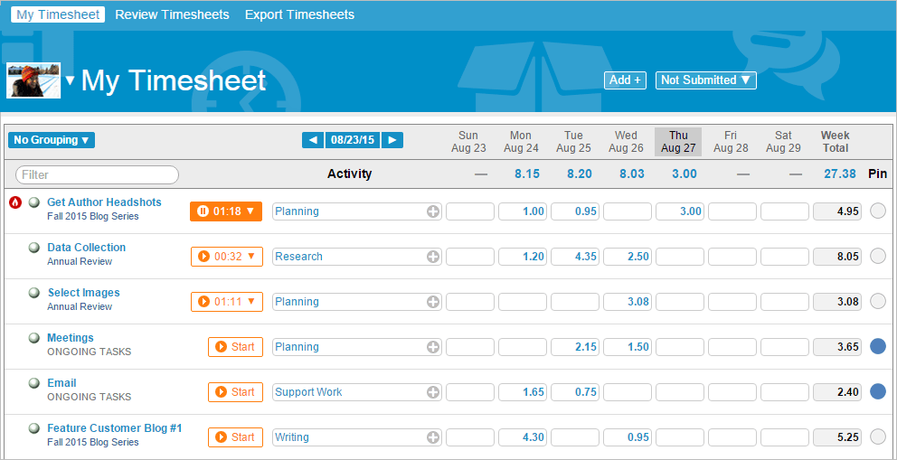 LiquidPlanner time tracking