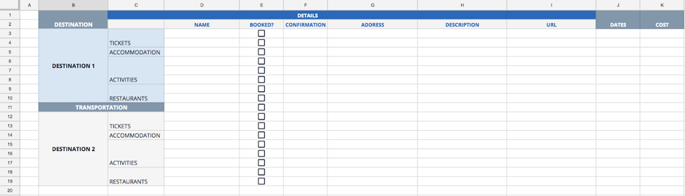 travel plan diagram