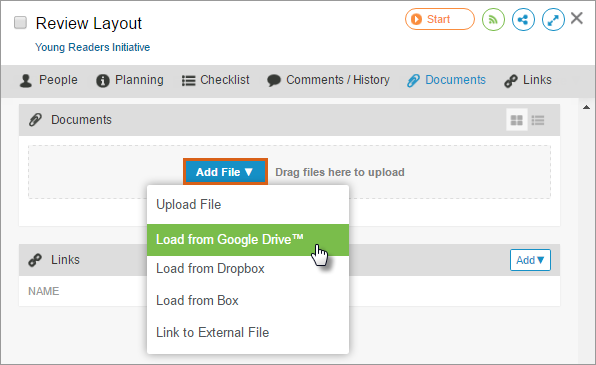 "Attaching Google Drive™ Files in LiquidPlanner
