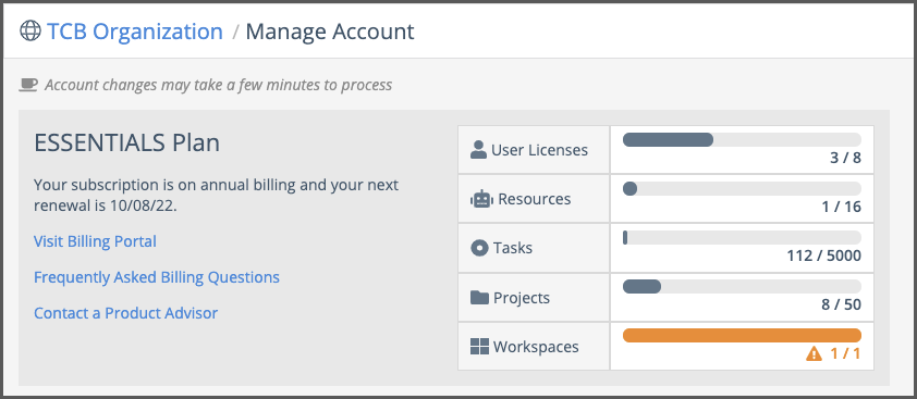release 22 Manage Account updates