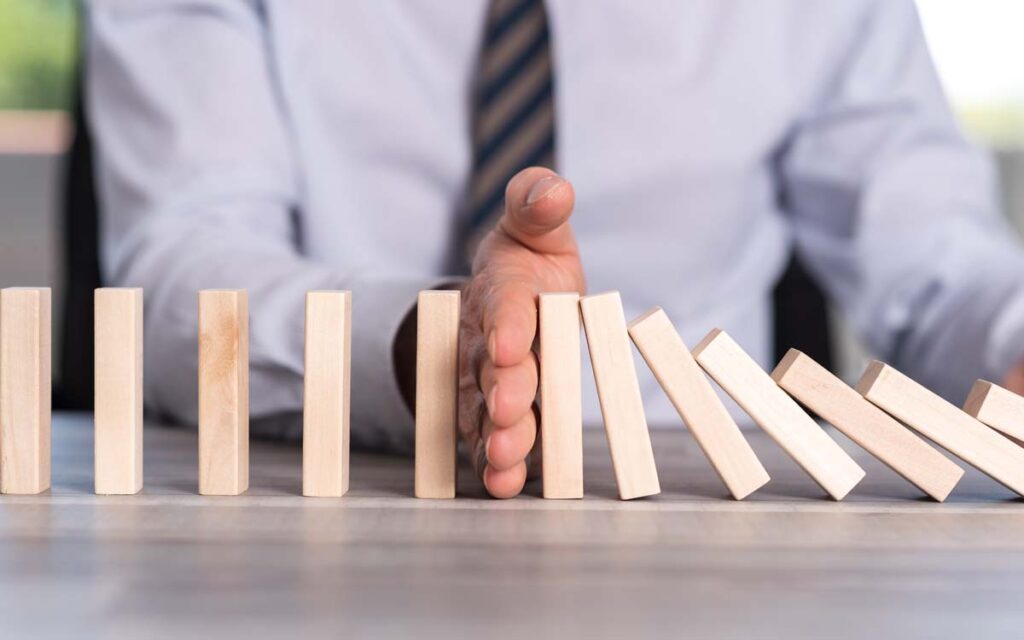 stock the blocking of dominoes