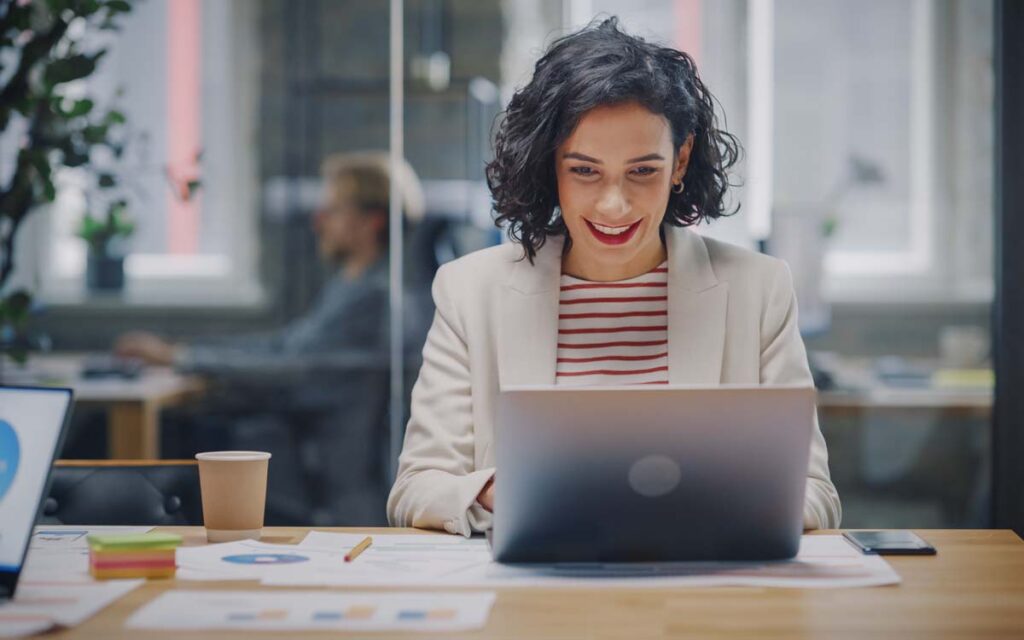 female project manager at desk