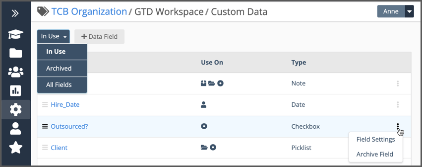 Custom Data table liquidplanner