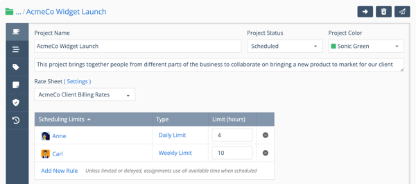 Project Edit Panel