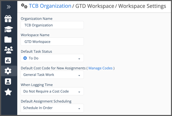 Default Cost Codes & Requiring Cost Codes in Workspace Settings