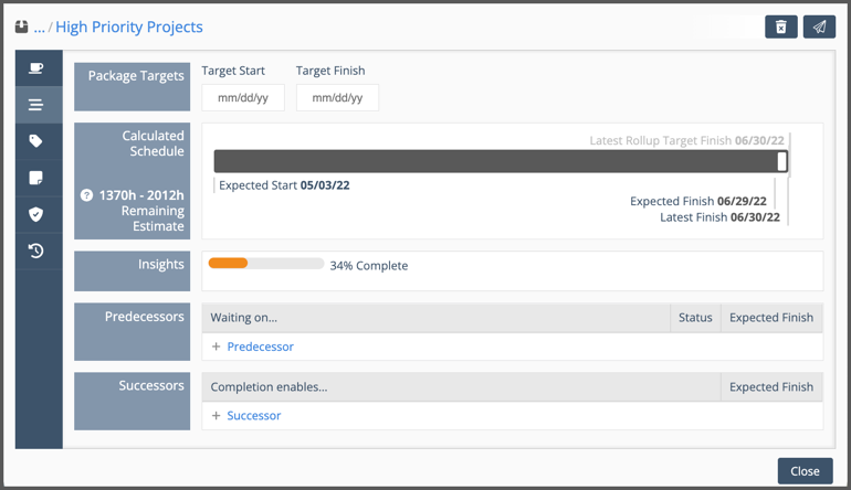 Scheduling and other tabs