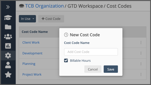 Create Cost Codes 