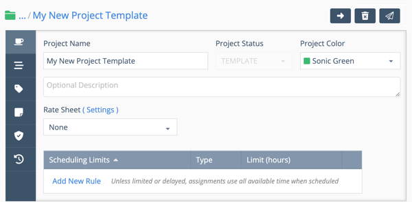 Project Template Edit Panel