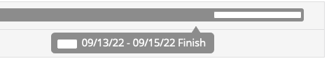 Hover over the schedule bar to see the Expected Finish Range