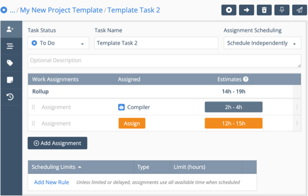 Task Edit Panel in Templates