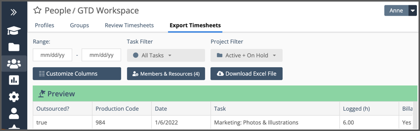 Download Custom Data with Timesheet Export