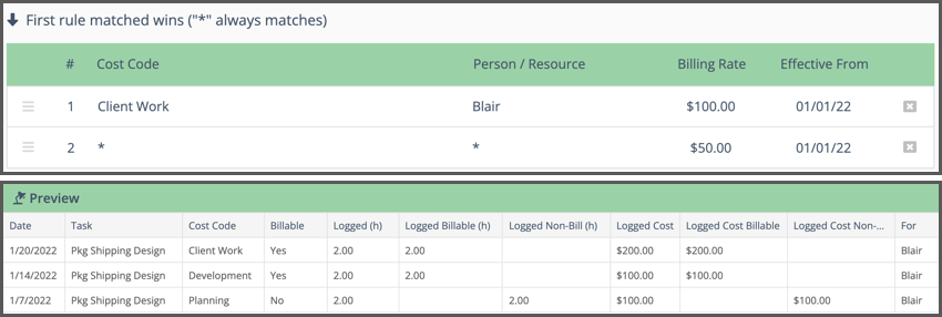 Rate Columns in Timesheet Export