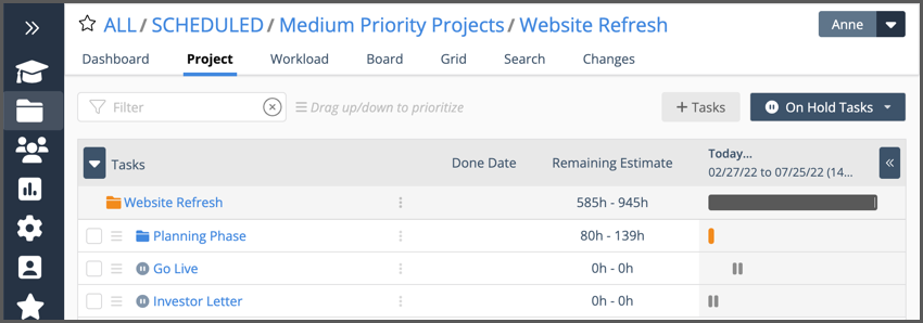 Filter by Task Status