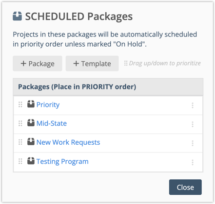New Packages Modal