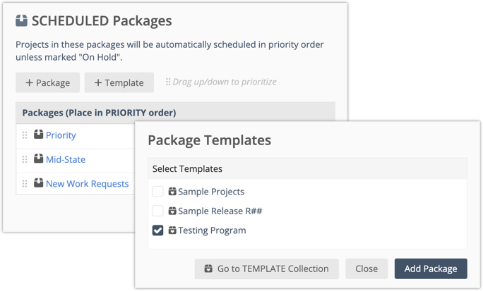 Package Template Modal