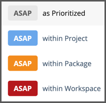 asap priority tag selection in liquidplanner dashboard