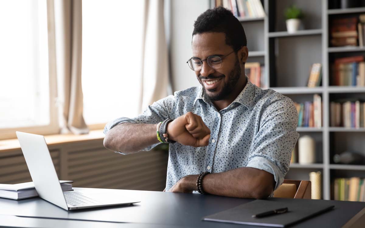 person excited about time management techniques