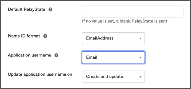 Additional Okta Settings