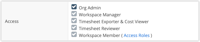 Org Admin Roles & Access Setting
