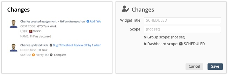 Changes View Settings example