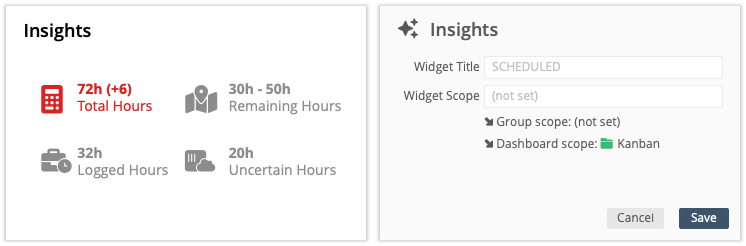 Insights widget settings