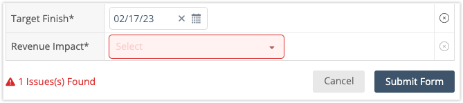 Resolving Issues Example on LiquidPlanner Intake Form