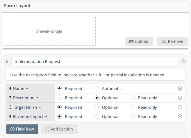 Intake Form Layout Customization