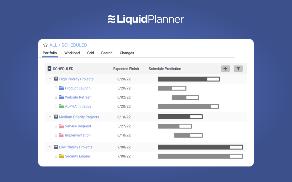 liquidplanner project view